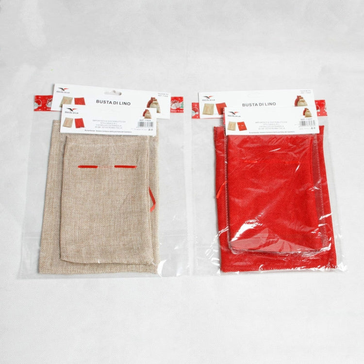 Christmas Linen Drawstring Candy Storage Pouch, Specification:Primary Color Small Size 20*13cm