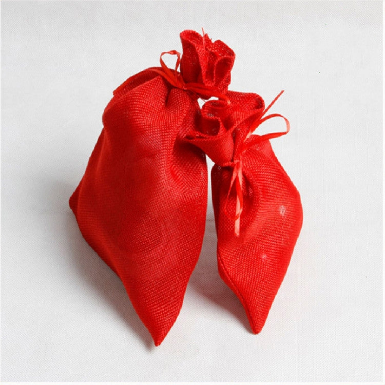 Christmas Linen Drawstring Candy Storage Pouch, Specification:Red Color Small Size 19*13.5cm
