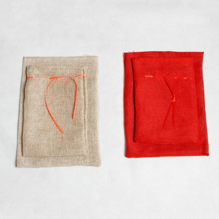 Christmas Linen Drawstring Candy Storage Pouch, Specification:Red Color Small Size 19*13.5cm