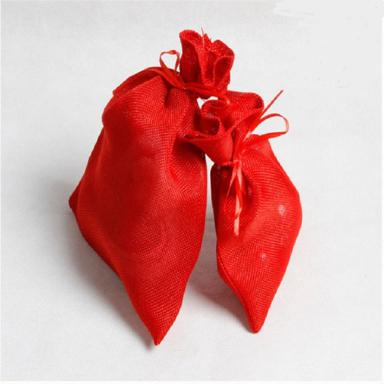 Christmas Linen Drawstring Candy Storage Pouch, Specification:Red Color Large Size 24*17cm