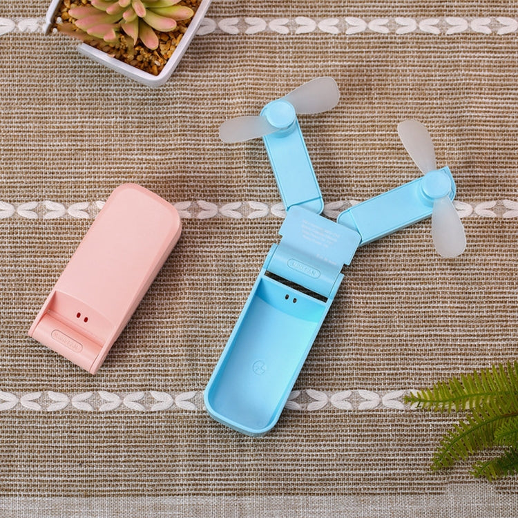 RL-FN01 Mini Handheld Portable Folding Double Head USB Pocket Small Fan(Blue)