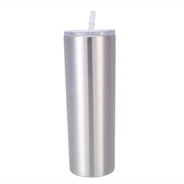 600ml Stainless Steel Double Vacuum Insulated Unbreakable Tumbler Cup with Lid & Straws