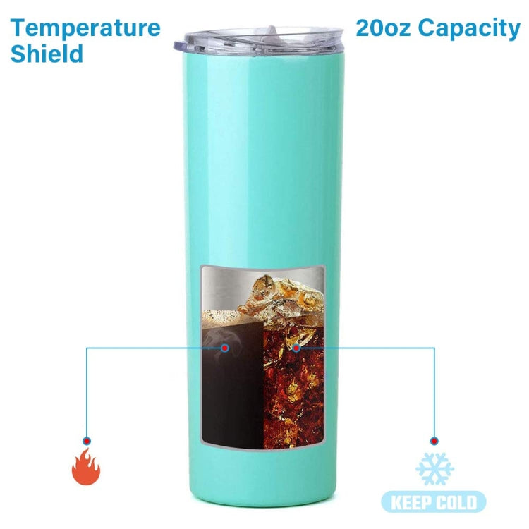 600ml Stainless Steel Double Vacuum Insulated Unbreakable Tumbler Cup with Lid & Straws