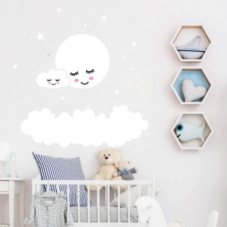 Cloud Star Moon Children Room Decoration Wall Sticker, Size:157cm x 157cm