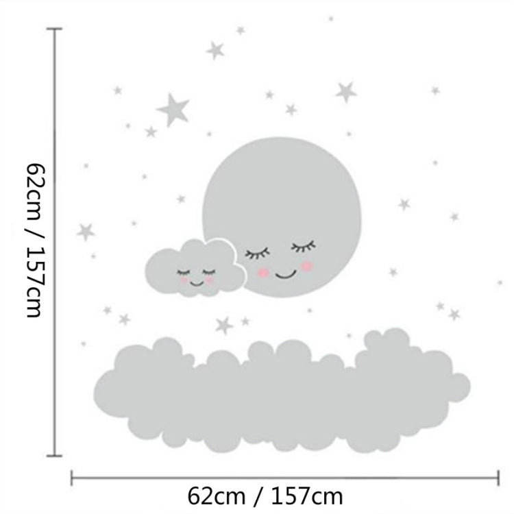 Cloud Star Moon Children Room Decoration Wall Sticker, Size:157cm x 157cm