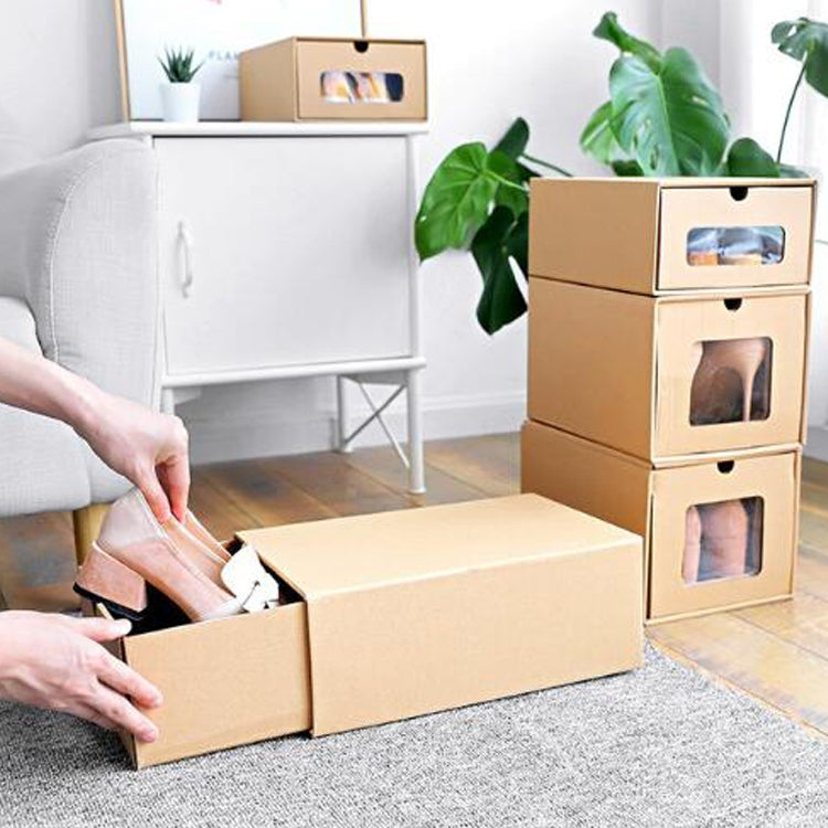 Thickened Kraft Paper Drawer Shoe Storage Box Finishing Storage Box, Style:Sport Shoes