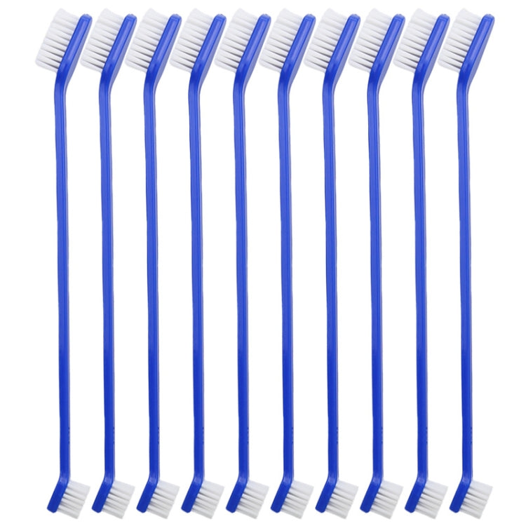 20 PCS Dog Cat Effective Pets Oral Care Pet Toothbrush, Specification:Blue Handle + Medium Hair(Blue)