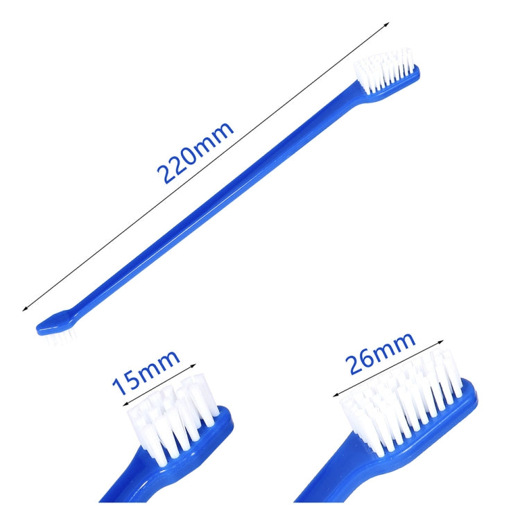 20 PCS Dog Cat Effective Pets Oral Care Pet Toothbrush, Specification:Blue Handle + Medium Hair(Blue)