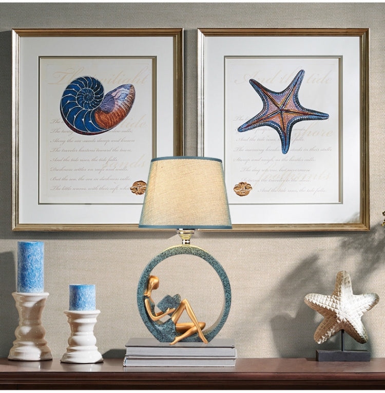 Modern Bedside Reading Statue Base Lamp Home Decoration, Light color:Button Switch 3W Yellow Light Bulb