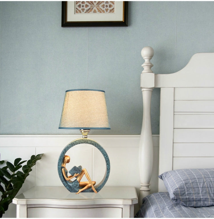Modern Bedside Reading Statue Base Lamp Home Decoration, Light color:Button Switch 3W White Light Bulb