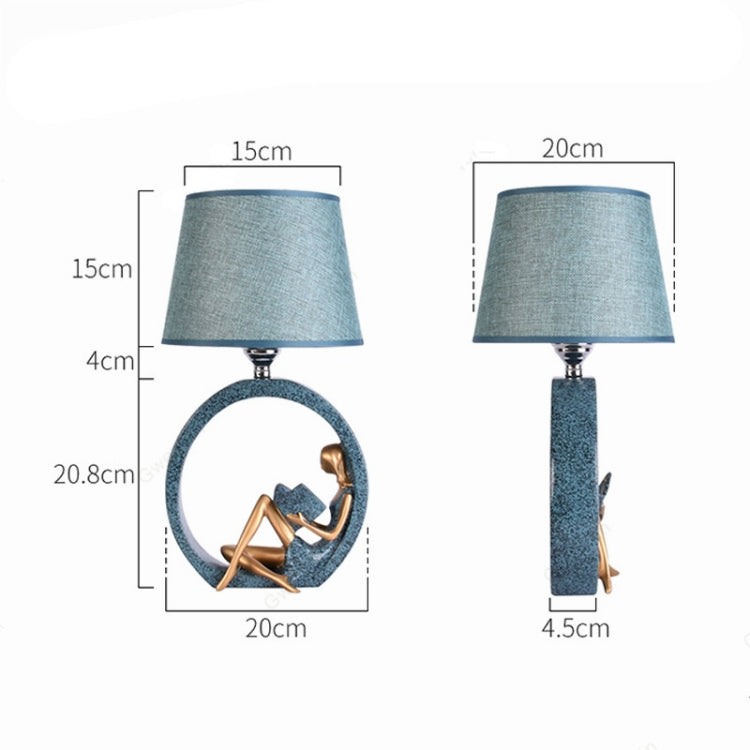 Modern Bedside Reading Statue Base Lamp Home Decoration, Light color:Button Switch 3W White Light Bulb