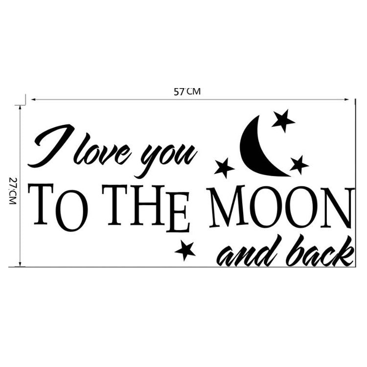I Love You To The Moon Stars And Moon Cartoon Children Room English Rumors Wall Stickers