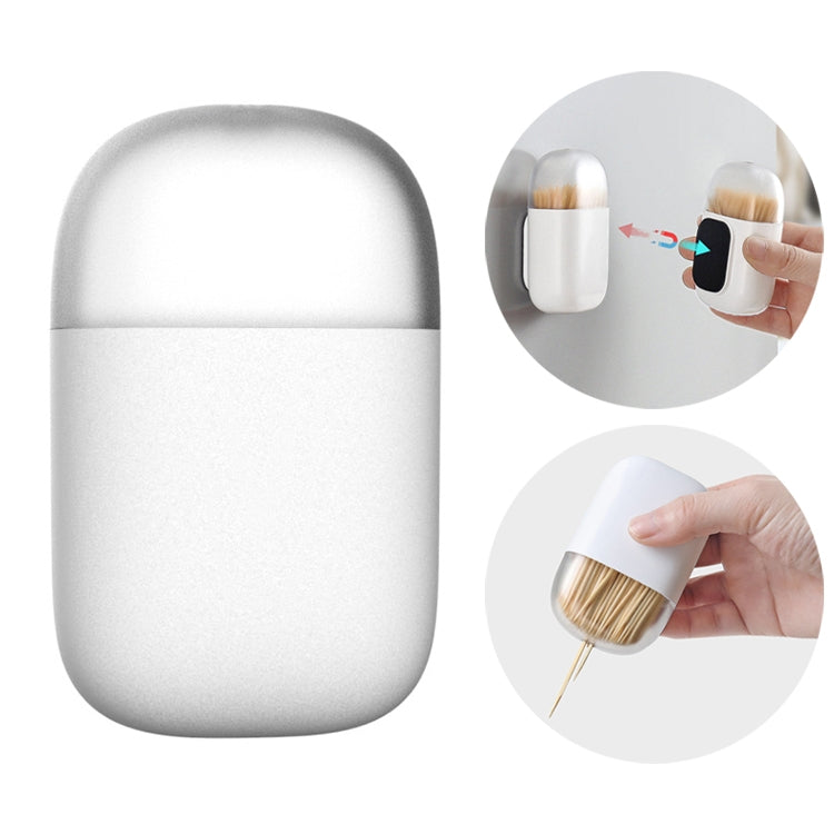 Magnetic Toothpick Holder Container Portable Toothpick Box Refrigerator Microwave Oven Household Table Toothpick Dispenser(White)
