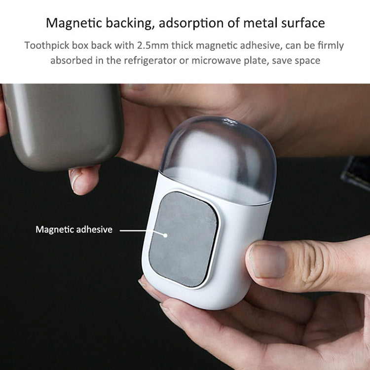 Magnetic Toothpick Holder Container Portable Toothpick Box Refrigerator Microwave Oven Household Table Toothpick Dispenser(White)