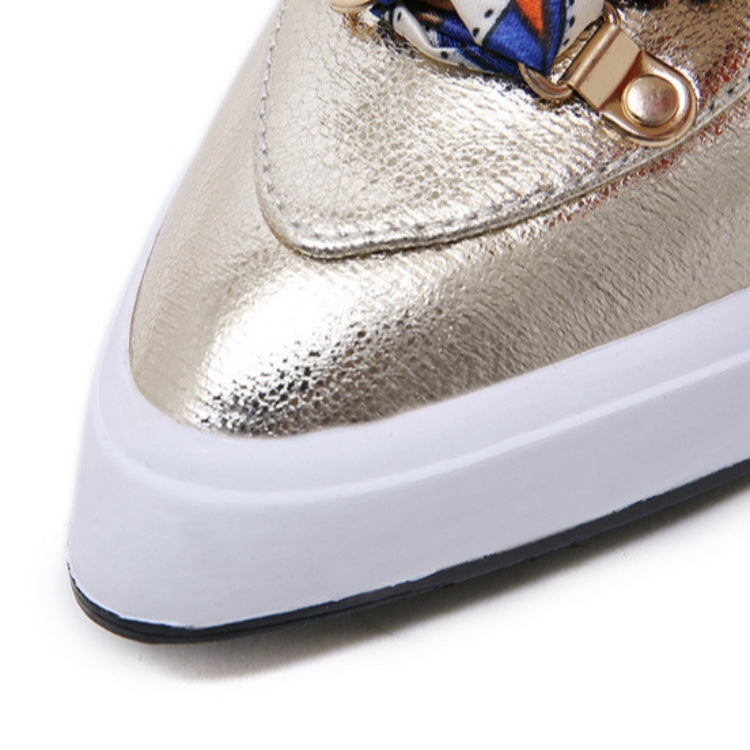 Pointy Slippers Printed Bow-knot Mules Shoes, Shoe Size:38
