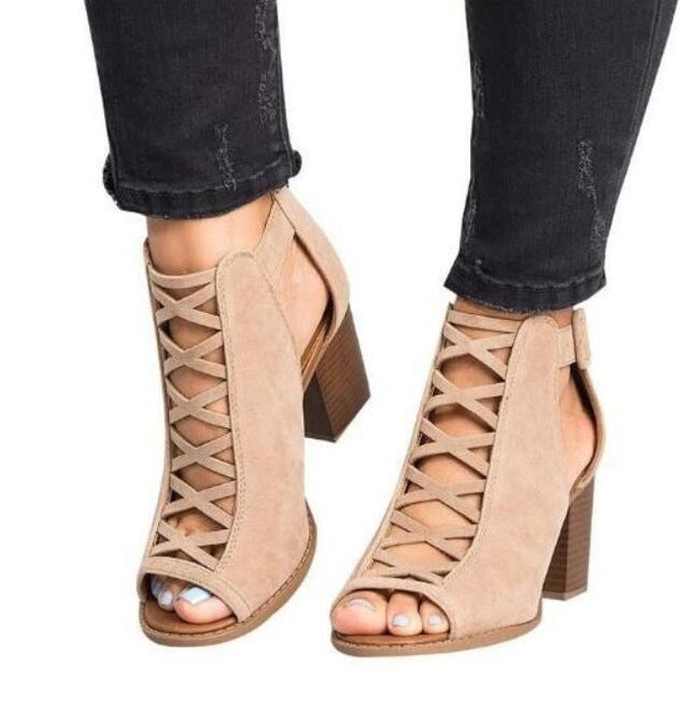 Female Fish Mouth Exposed Toe High-heeled Sandals, Size:35