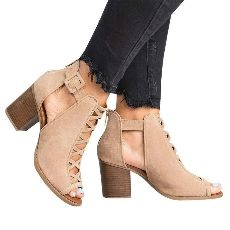 Female Fish Mouth Exposed Toe High-heeled Sandals, Size:35