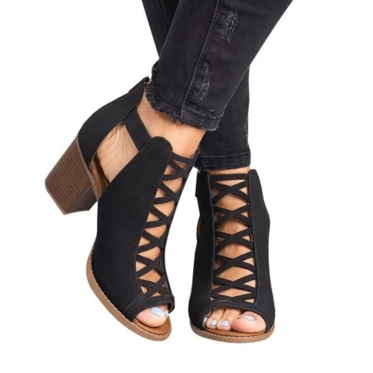 Female Fish Mouth Exposed Toe High-heeled Sandals, Size:40
