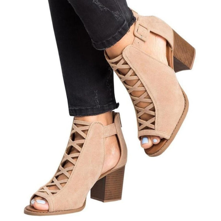 Female Fish Mouth Exposed Toe High-heeled Sandals, Size:41