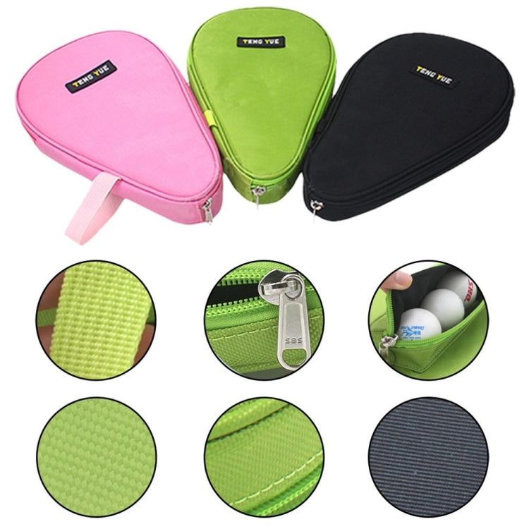 TENG YUE Portable Oxford Cloth Zipper Table Tennis Racket Storage Bag with Handle(Black)