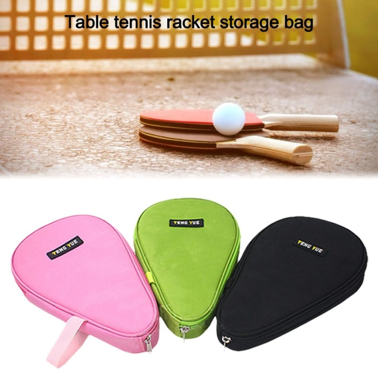 TENG YUE Portable Oxford Cloth Zipper Table Tennis Racket Storage Bag with Handle(Black)
