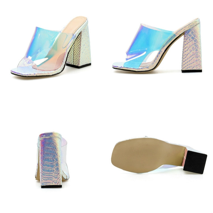 PVC Jelly Transparent Ladies Slippers Heels Sandals, Shoe Size:35