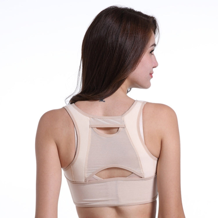 Women Chest Posture Corrector Body Shaper Corset Adjustable Shoulder Back Correct Belt, Size:S (Skin Color)