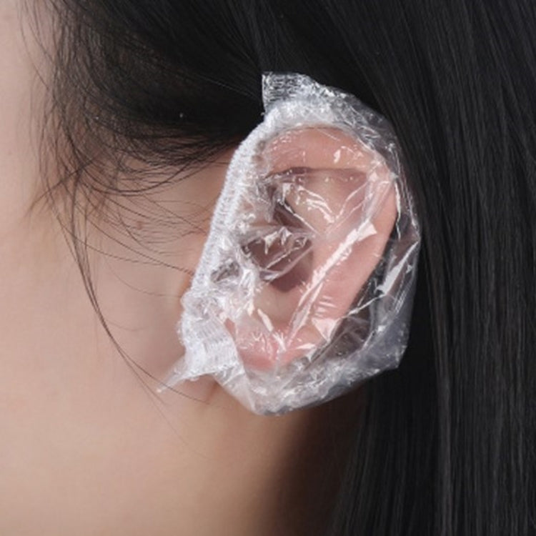 100 PCS Disposable Plastic Waterproof Ear Protector Hairdressing Dye Shield Protection