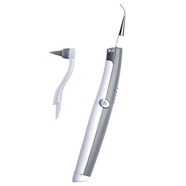 2 PCS Electric Calculus Cleaner Polishing Sonic Tooth Cleaning Vibration Tooth Cleaning Instrument(White)