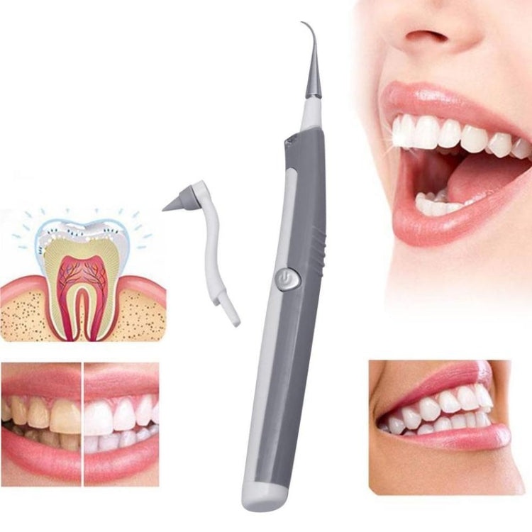2 PCS Electric Calculus Cleaner Polishing Sonic Tooth Cleaning Vibration Tooth Cleaning Instrument(White)