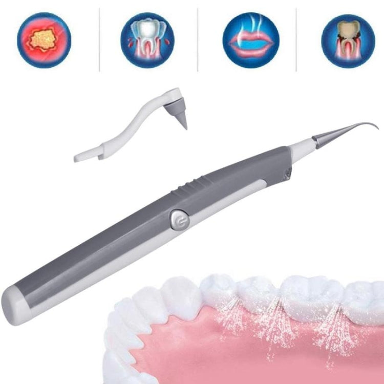 2 PCS Electric Calculus Cleaner Polishing Sonic Tooth Cleaning Vibration Tooth Cleaning Instrument(White)
