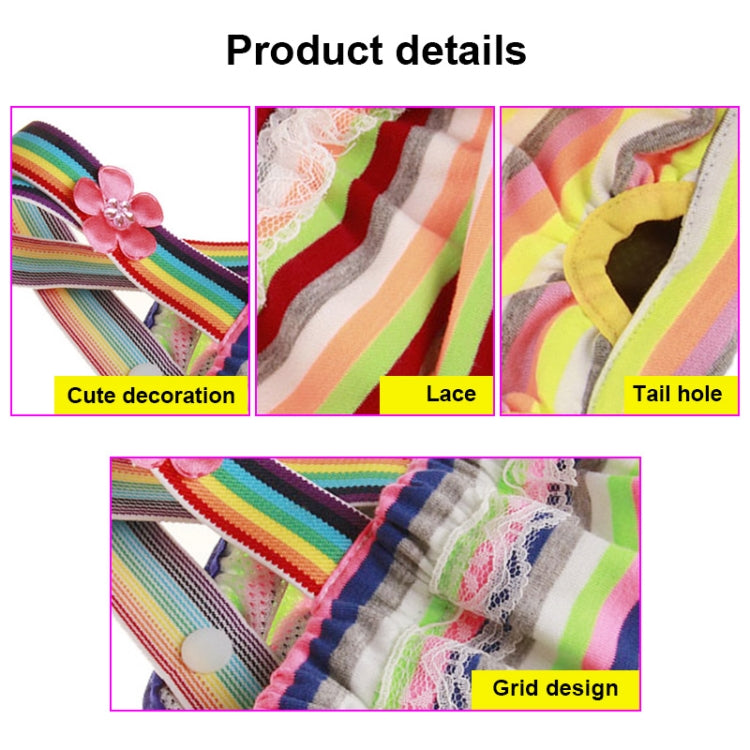 Pet Straps Striped Physiological Pants Dog Pants, Size:S