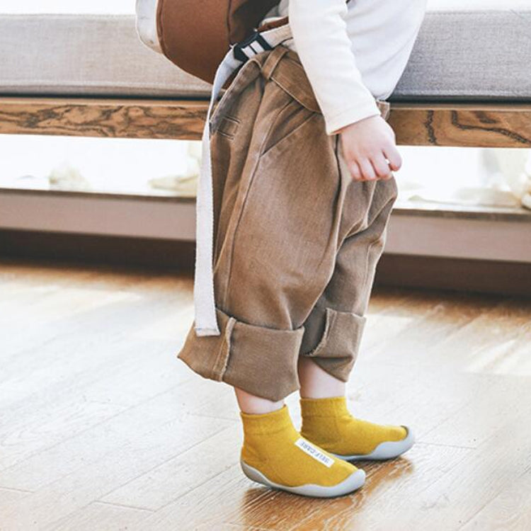 Unisex Baby Walkers Toddler Soft Rubber Sole Shoe Knit Anti-slip Booties, Size:12-13cm