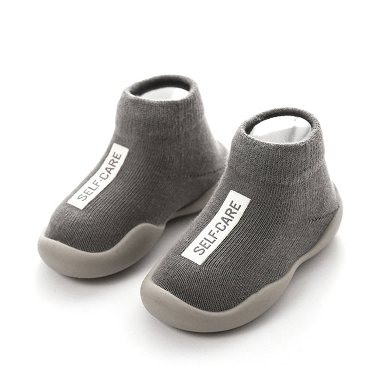 Unisex Baby Walkers Toddler Soft Rubber Sole Shoe Knit Anti-slip Booties, Size:13-14cm