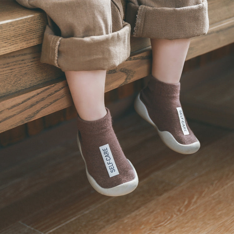 Unisex Baby Walkers Toddler Soft Rubber Sole Shoe Knit Anti-slip Booties, Size:13-14cm