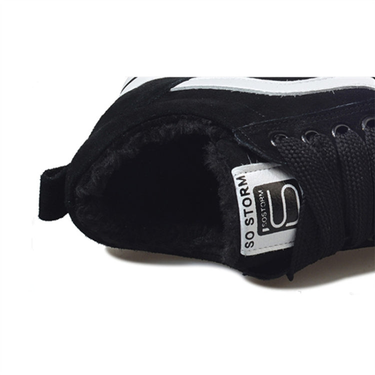 Women Thick Soles Frosted Sneakers Shoes, Size:38(Black)