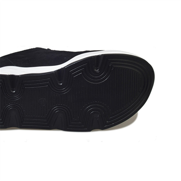 Women Thick Soles Frosted Sneakers Shoes, Size:39(Black)