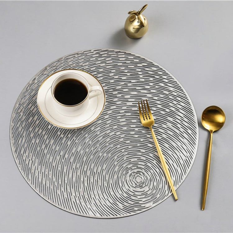 2 PCS Fashion Round Hollow Placemats PVC Table Mats Coffee Cup Pad