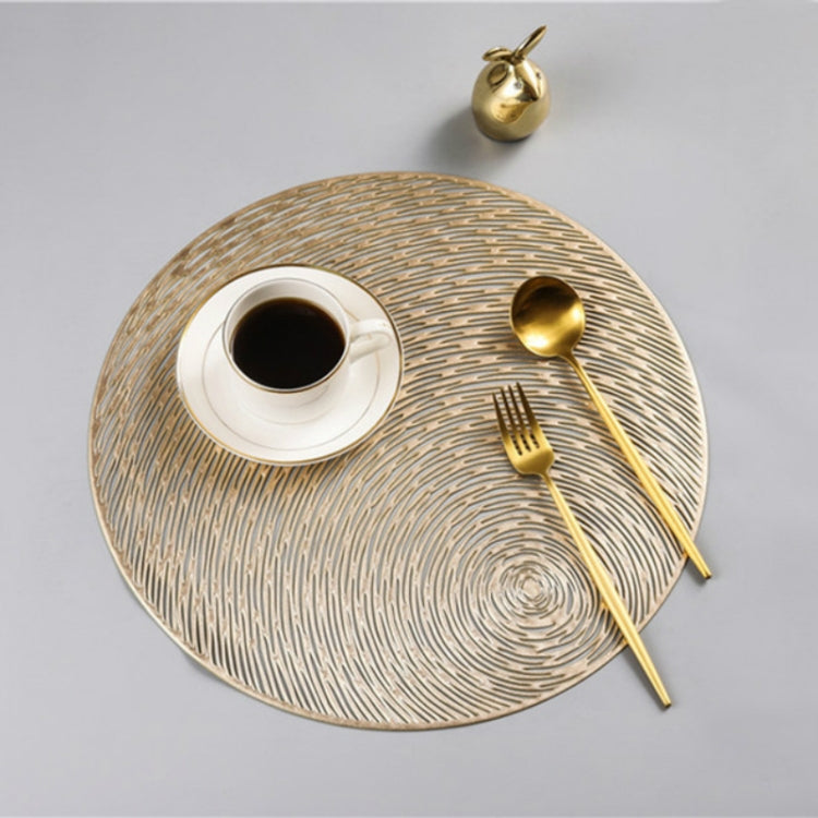 2 PCS Fashion Round Hollow Placemats PVC Table Mats Coffee Cup Pad