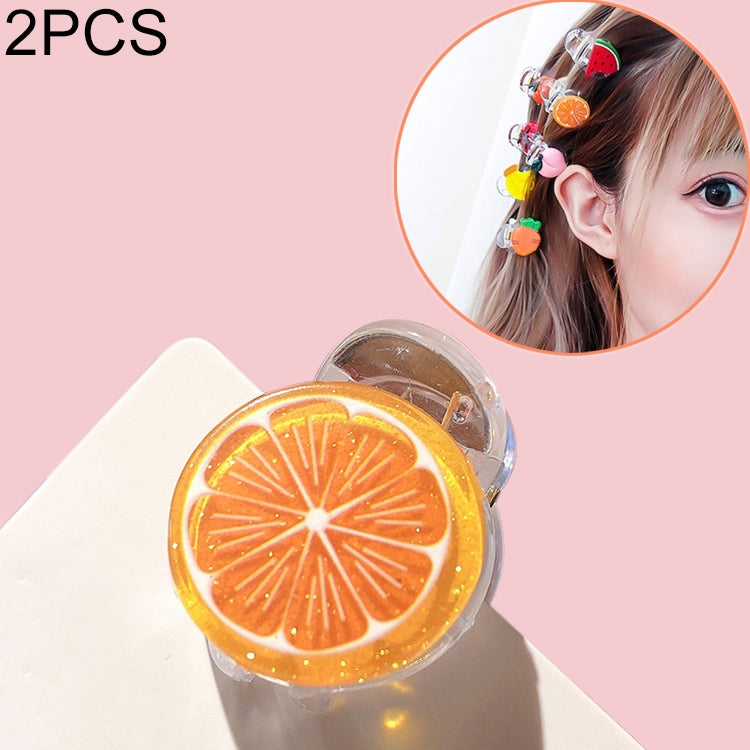 2 PCS Cute Vegetable and Fruit Acrylic Hair Clips