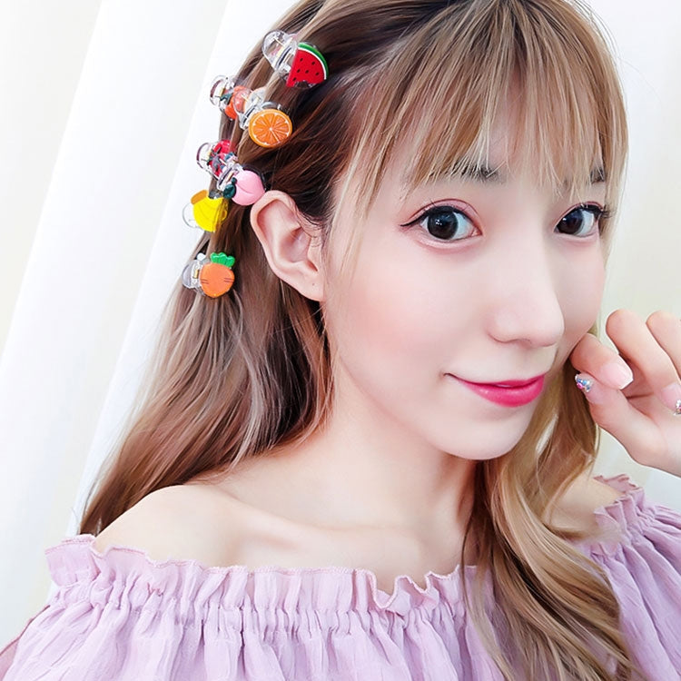 2 PCS Cute Vegetable and Fruit Acrylic Hair Clips