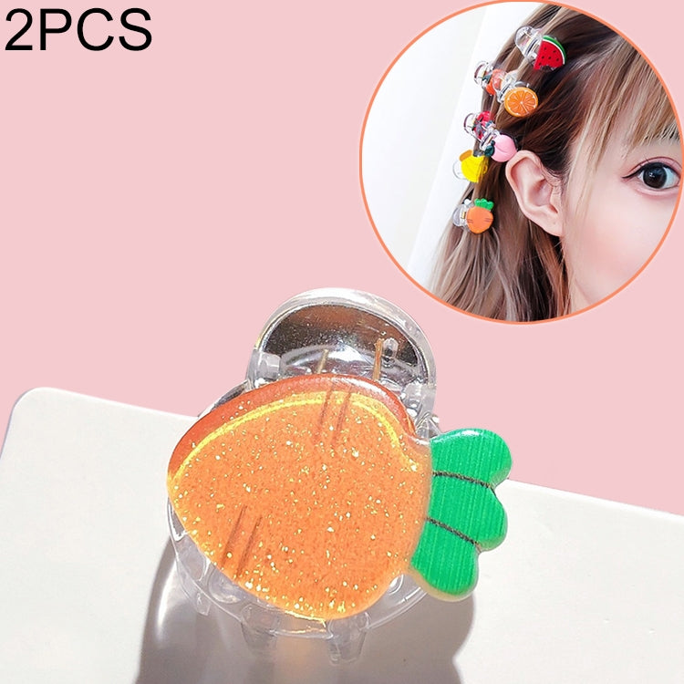 2 PCS Cute Vegetable and Fruit Acrylic Hair Clips