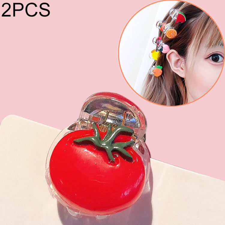 2 PCS Cute Vegetable and Fruit Acrylic Hair Clips