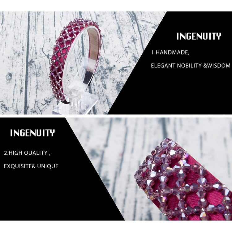 2 PCS Women Simple Wide-brimmed Crystal Beaded Headband