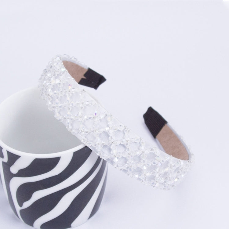 2 PCS Women Simple Wide-brimmed Crystal Beaded Headband