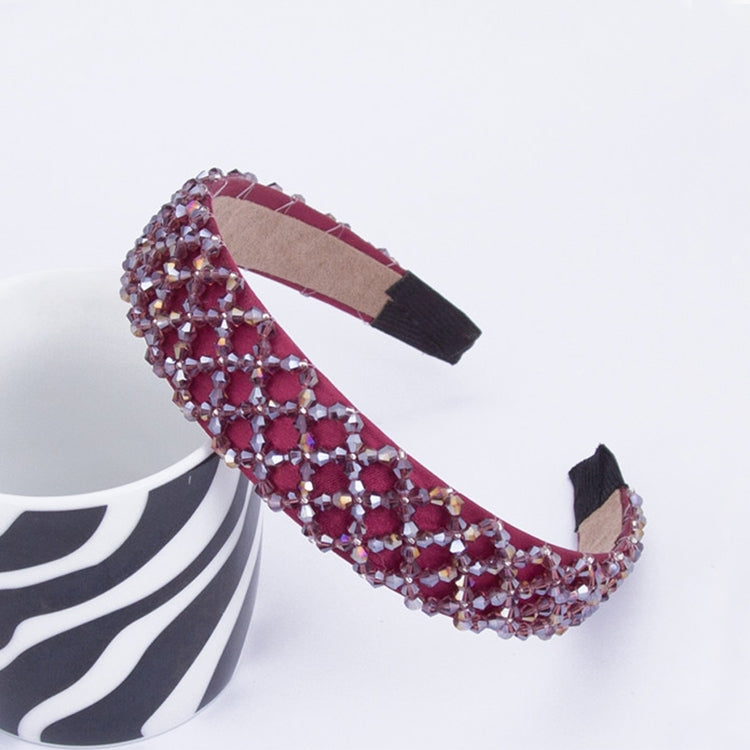 2 PCS Women Simple Wide-brimmed Crystal Beaded Headband