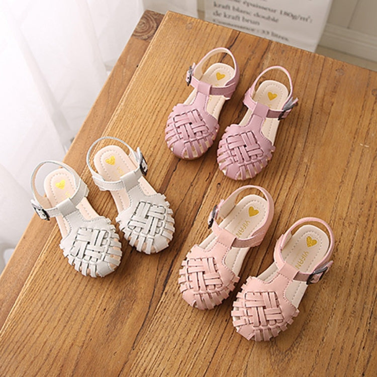 Baby Girls Cute Weaving Dance Princess Sandals Shoes(Pink)