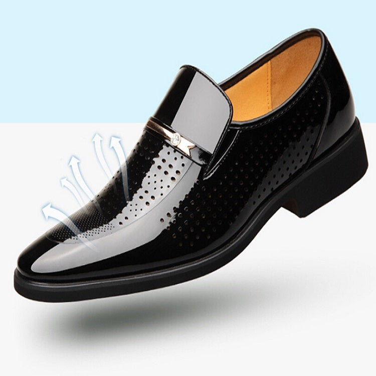 Men Hollow Breathable Shoes Comfortable Business Dress Shoes, Size:40