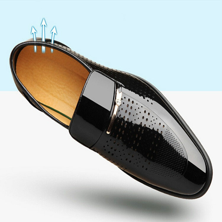 Men Hollow Breathable Shoes Comfortable Business Dress Shoes, Size:41