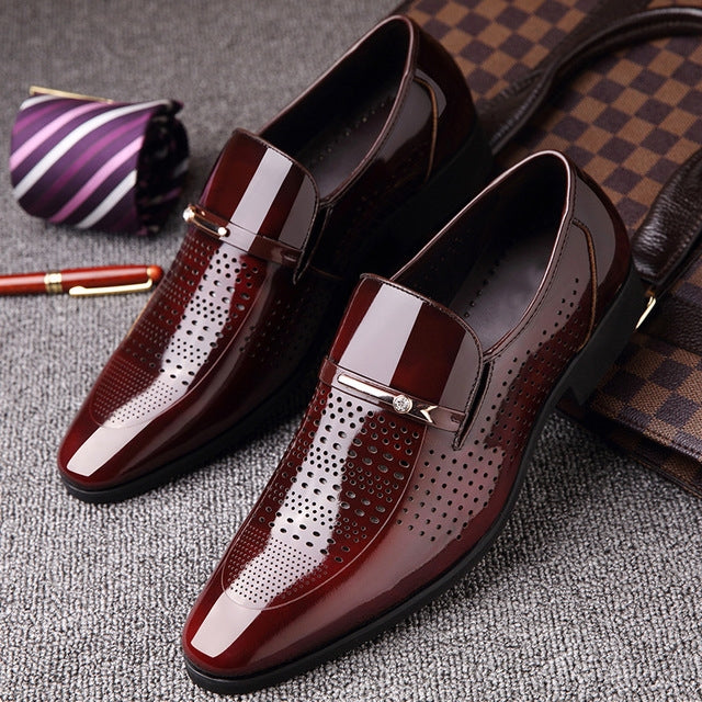 Men Hollow Breathable Shoes Comfortable Business Dress Shoes, Size:41
